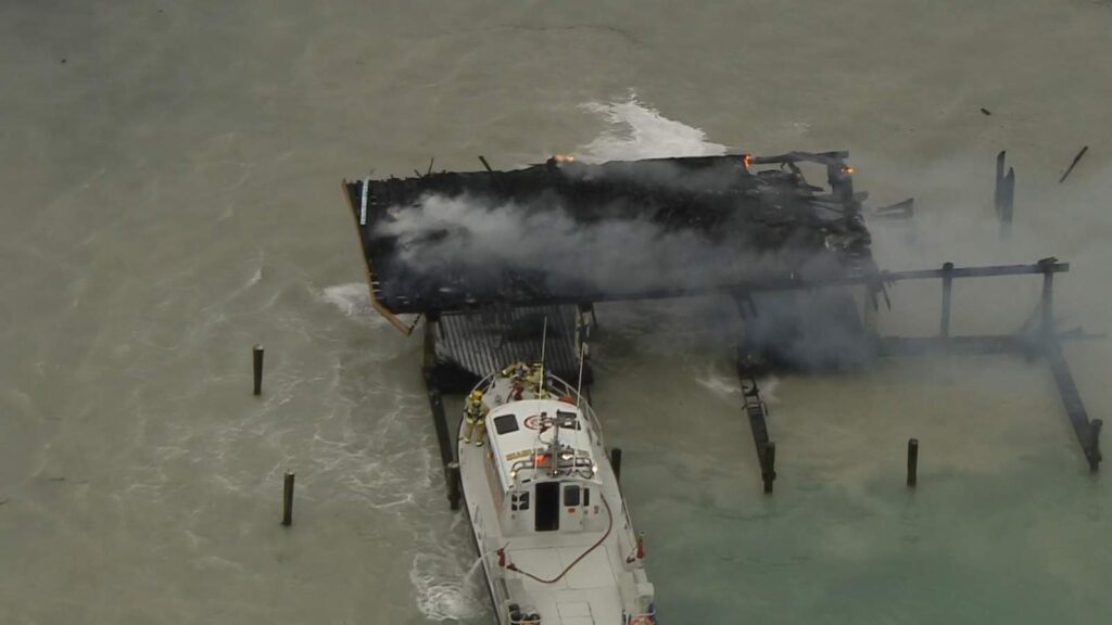 fire at Stiltsville home