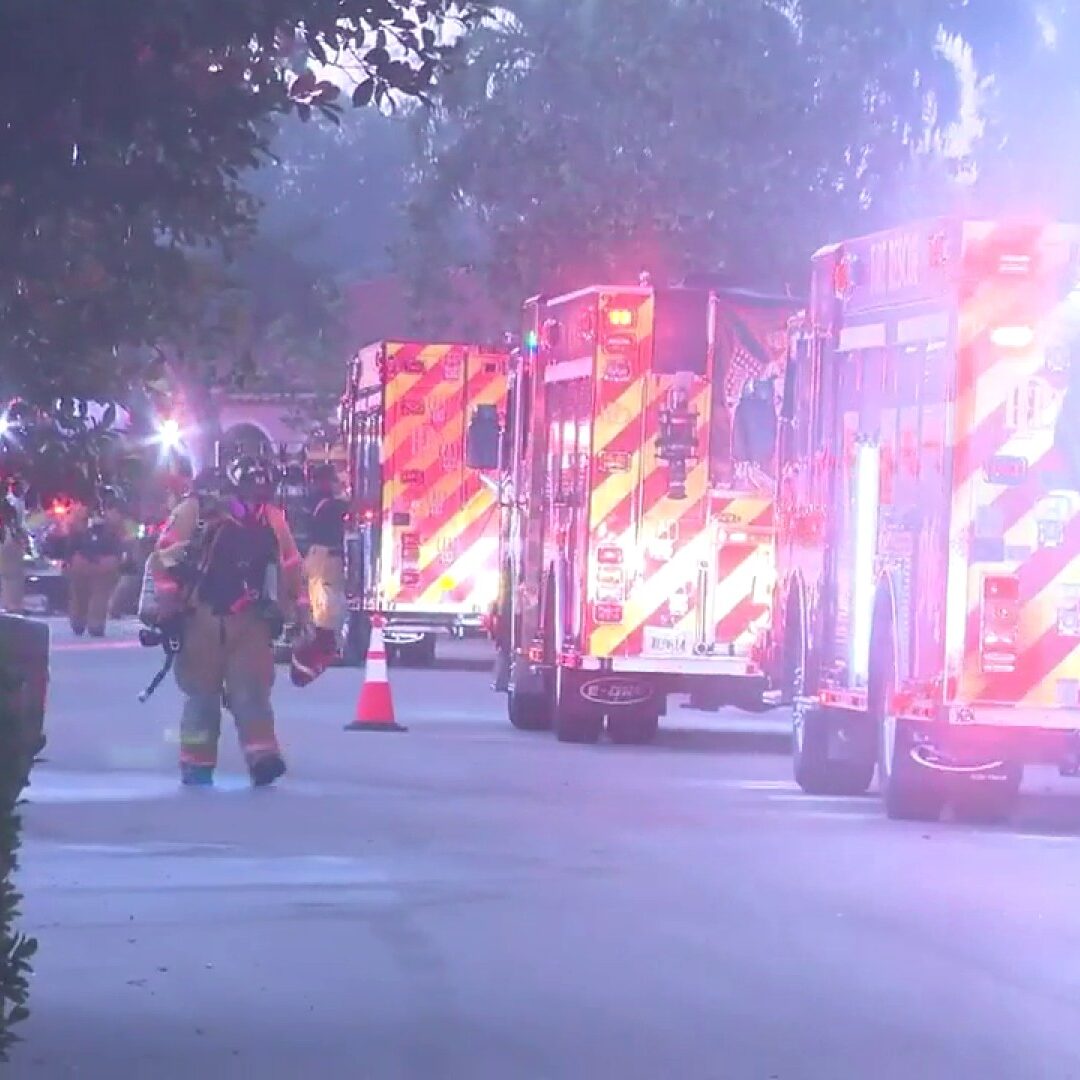 morning fire inside Plantation home