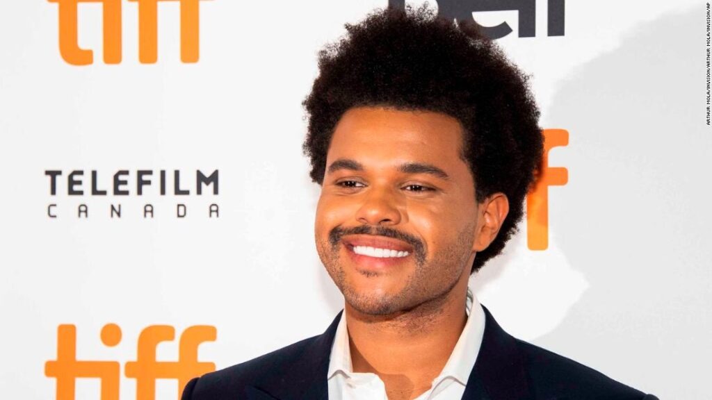 The Weeknd during the Super Bowl halftime show