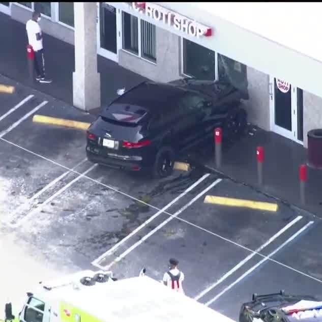 1 transported after SUV crashes into Miami Gardens business
