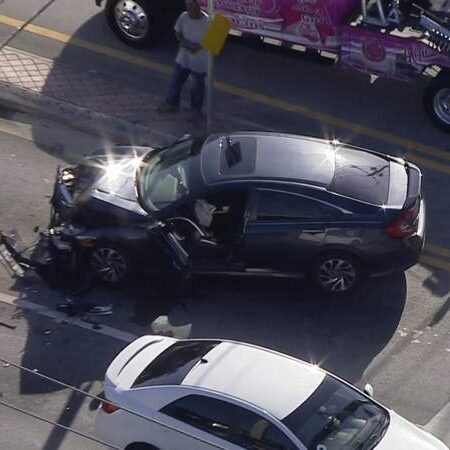 Driver detained after crashing stolen car in Sunrise