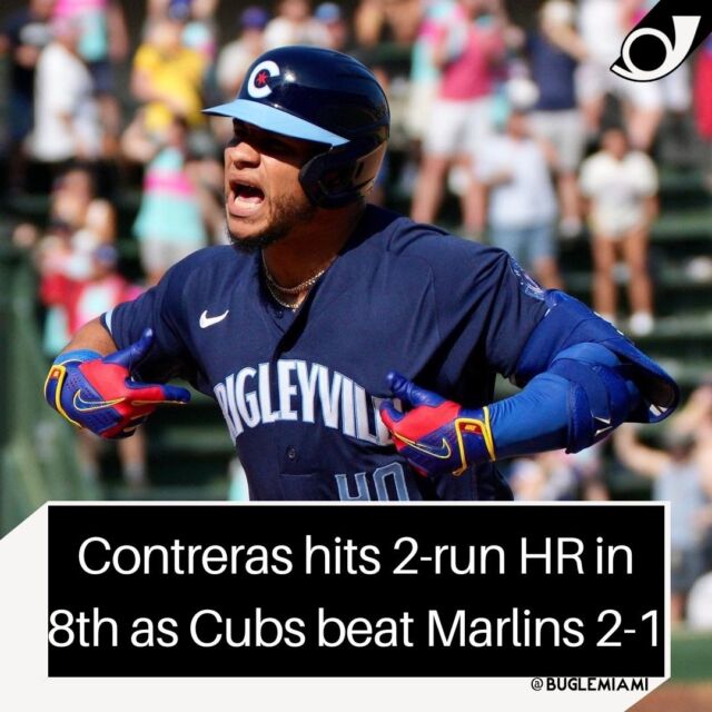 ⚾CONTRERAS HITS 2-RUN HR IN 8TH AS CUBS BEAT MARLINS 2-1  Willson Contreras pounded his chest and pointed toward the roaring crowd. It was quite a return to Wrigley Field for a player many thought would be gone by now.  Contreras hit a two-run homer in the eighth inning in his first home game since the trade deadline, Justin Steele matched a career high with 10 strikeouts and the Chicago Cubs beat the Miami Marlins 2-1 on Friday.  The Cubs looked like they were on the way to their sixth straight loss before Contreras drove an 0-1 pitch from Dylan Floro (0-1) to left-center with one out in the eighth for his 16th homer, waking up a sleepy crowd.  #BugleMiami #MiamiNews #News #Miami #WilsonContreras #Contreras #ChicagoCubs #Cubs #MiamiMarlins #Marlins #MarlinsLoss #Sport #SportNews #Baseball #MLB